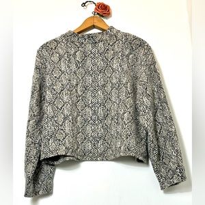 ZARA | Snakeskin Mock Crew Neck Sweater | Women’s Size S